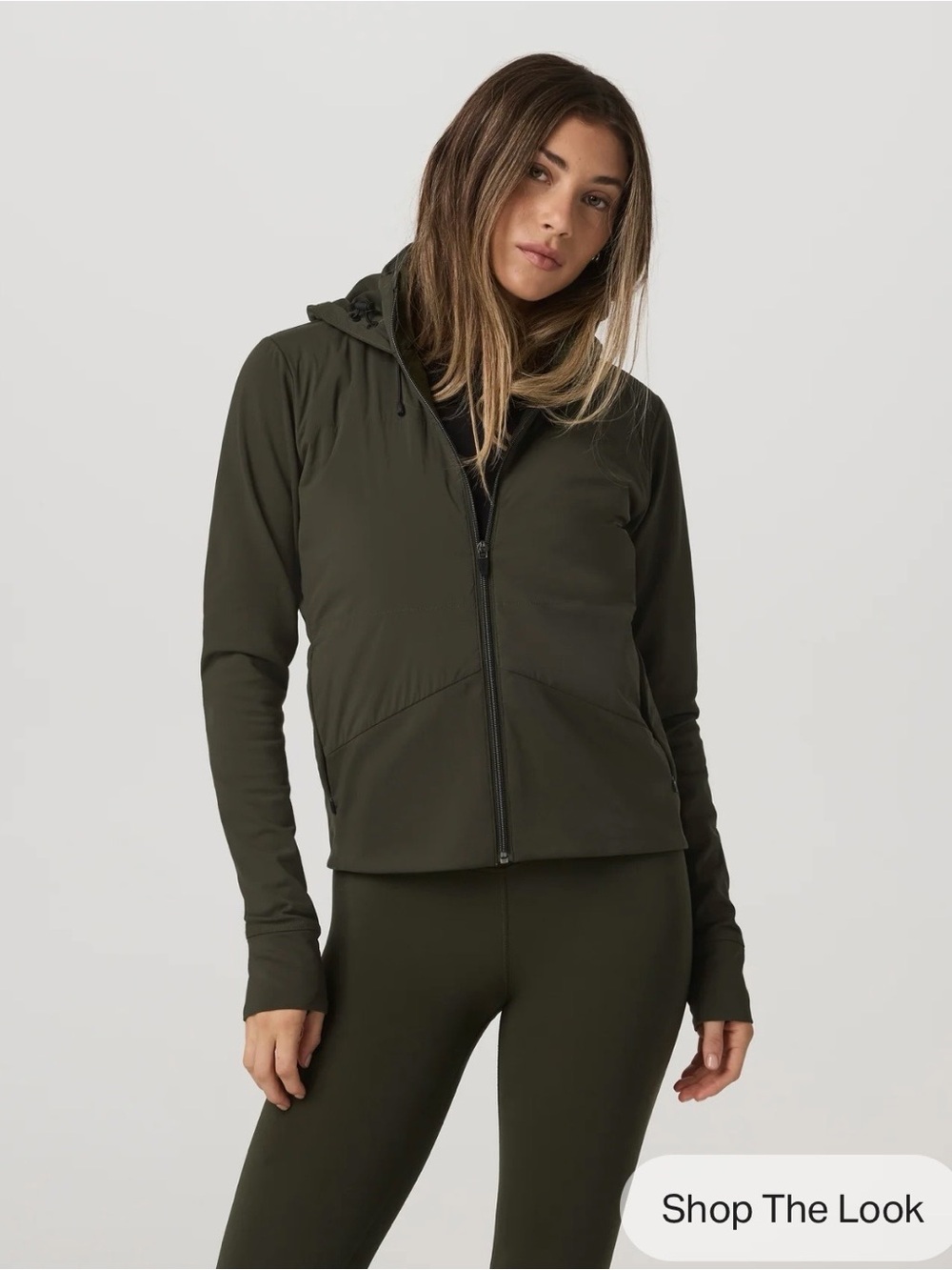 Vuori Olive Green Women's Hooded Jacket